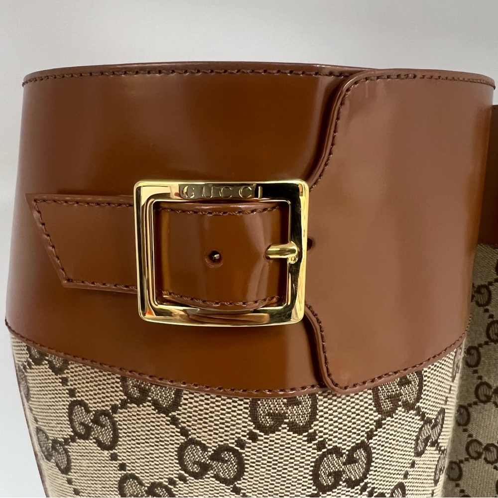 Gucci Women's GG Knee-high Boot in Tan - Picture 7 of 11